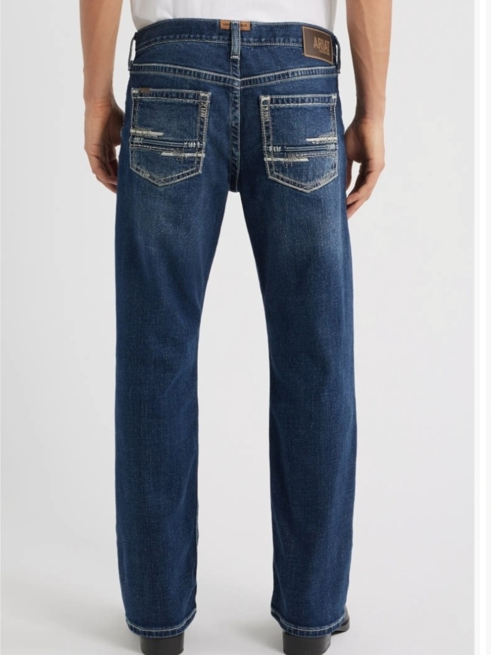 Ariat M4 Adkins Boot Cut Jean Mens 38x32 Dark Wash Relaxed Stretch Denim